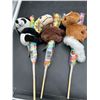 Image 2 : Lot of 3 Plush Animal Toys with Attached Rainbow Candy Lollipop
