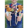 Image 1 : Lot of 3 Plush Animal Toys with Attached Rainbow Candy Lollipop