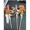 Image 2 : Lot of 3 Plush Animal Toys with Attached Rainbow Candy Lollipop