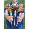 Image 1 : Lot of 3 Plush Animal Toys with Attached Rainbow Candy Lollipop