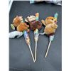 Image 2 : Lot of 3 Plush Animal Toys with Attached Rainbow Candy Lollipop