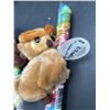 Image 3 : Lot of 3 Plush Animal Toys with Attached Rainbow Candy Lollipop