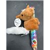 Image 5 : Lot of 3 Plush Animal Toys with Attached Rainbow Candy Lollipop