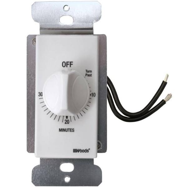 Woods PRO 59714 Spring Wound Timer, White/Blanc, Up to 30 Minutes