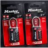Image 1 : Master Lock 4697D TSA-Approved Luggage Lock, 1-1/2 in (38mm), Set and Reset Combination (2 Units)