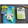 Image 1 : Office Supplies: Calculator, Correction Tape, and Push Pins