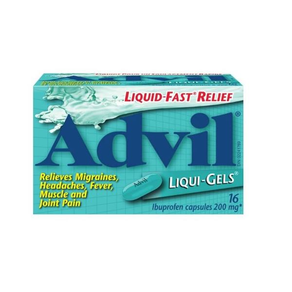 Lot of 2 Advil Liqui-Gels Ibuprofen Capsules, 200 mg, 16 Count each
