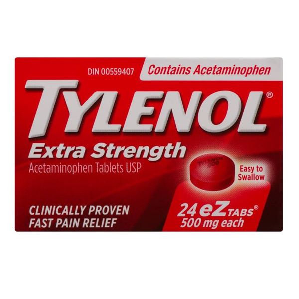 Lot of  2- Tylenol Extra Strength 500 mg 24 Tablets