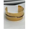 Image 2 : Gold-Toned Cuff Bracelet with Rhinestone and Metallic Detailing