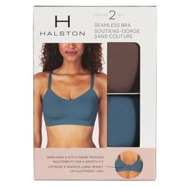 Halston Seamless Bra 2-Pack, Size M/M, Wide Hook Closure