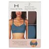Image 1 : Halston Seamless Bra 2-Pack, Size M/M, Wide Hook Closure