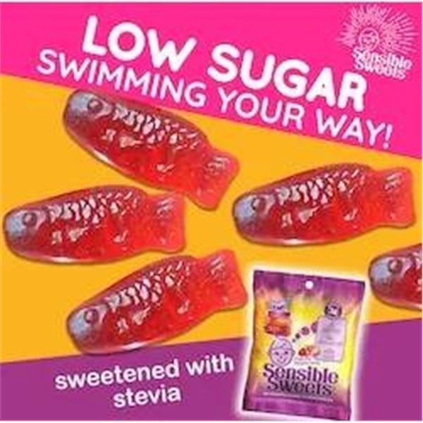 Huer Sensible Sweets Fruity Fish, 600g (12 Bags/Sachets x 50g)