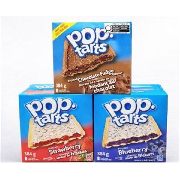 3 Kellogg’s Pop Tarts in Various Flavors, 384g Each