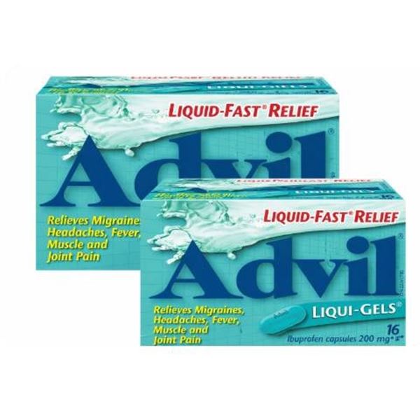 Advil Liqui-Gels Ibuprofen Capsules 200 mg, 16 Count, Lot B92V