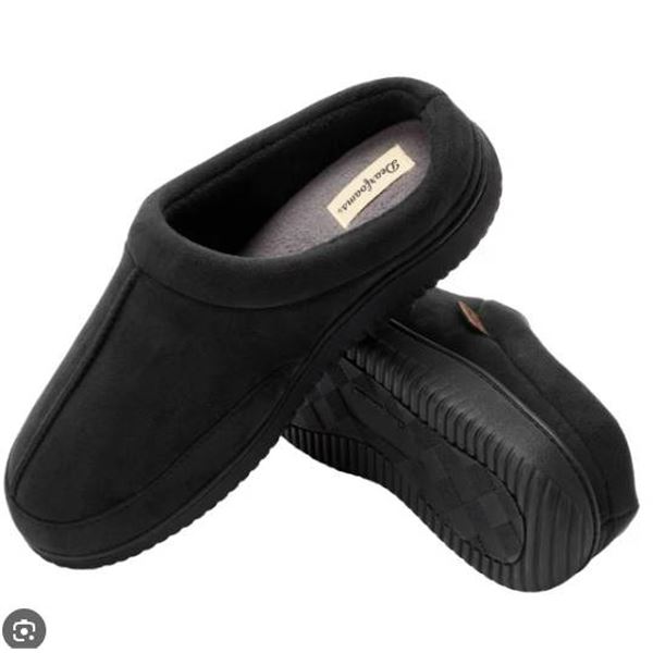 Dearfoams Men’s Memory Foam Slippers M/M Size 9-10 Black