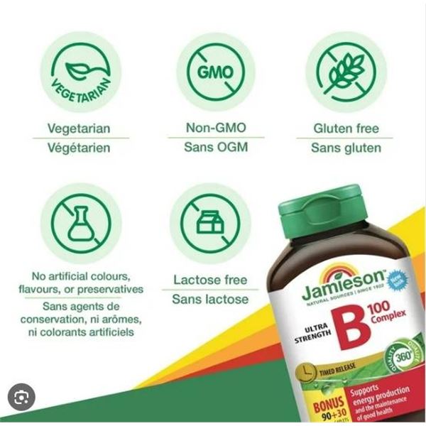 Jamieson Ultra Fort B 100 Complex 90 Tablets