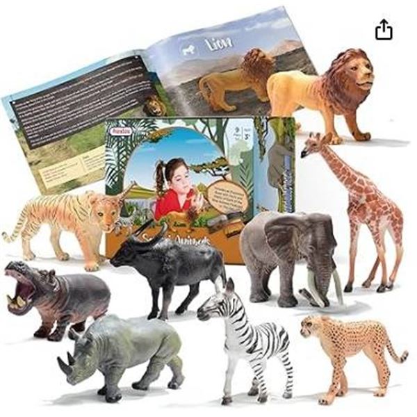 Prextex Safari Animals 9-Piece Set for Ages 3 and Up