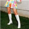 Image 1 : DREAM PAIRS Women’s Gogo Boots, Square Toe Chunky Heel Knee High Fall Boots Disco Shoes for