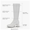 Image 2 : DREAM PAIRS Women’s Gogo Boots, Square Toe Chunky Heel Knee High Fall Boots Disco Shoes for