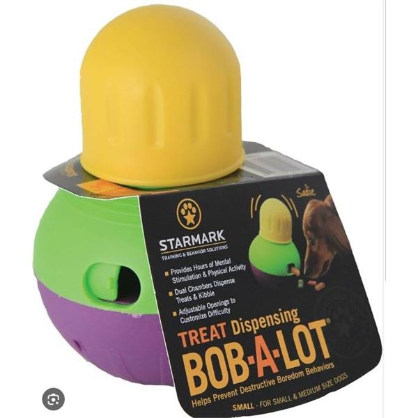 Starmark Bob-A-Lot Treat Dispensing Dog Toy, Small, SKU LOG29