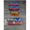 Image 2 : Lot of 3 pair of Uvex S1933X Skyper Blk SCT-Orange XT Safety Eyewear