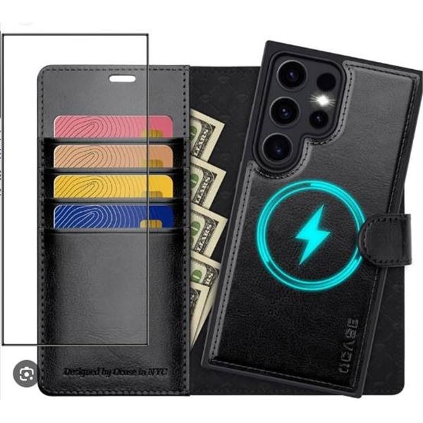 OCASE Samsung S24 Ultra Case Wallet 6.8-Inch Black