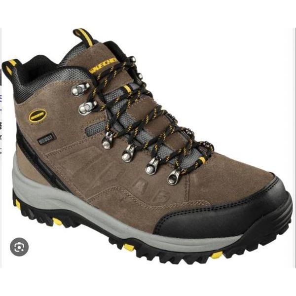 Skechers Men’s Waterproof Hiking Boots, Model 64869/KHK, US Size 9