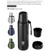 Image 1 : Healter 1L Stainless Steel Thermo Water Bottle With Cup And Filter – Navy Blue