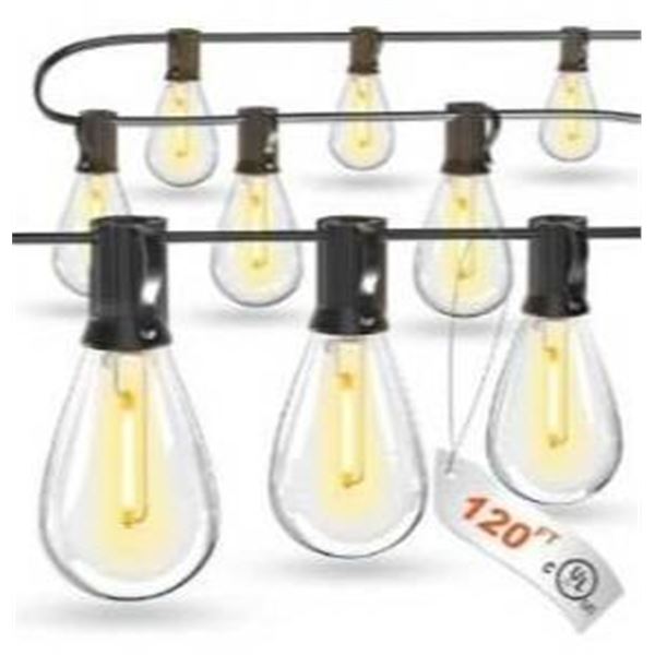 LuckyStyle 120FT Outdoor LED String Lights With Shatterproof Bulbs