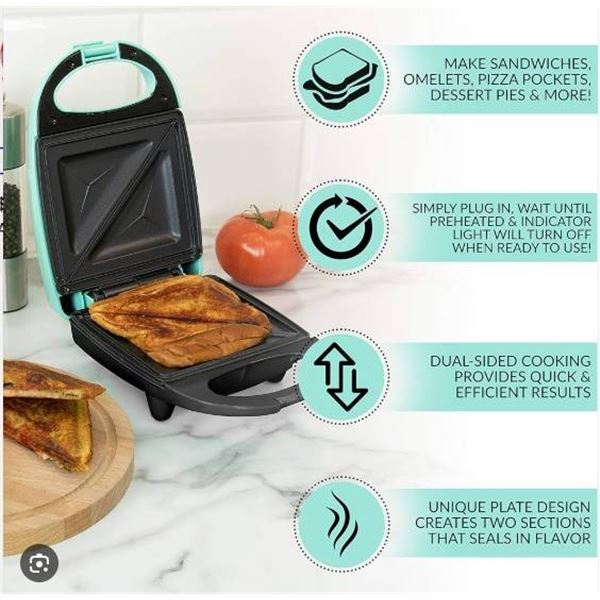 Nostalgia MyMini Sandwich Maker with Non-Stick Surface