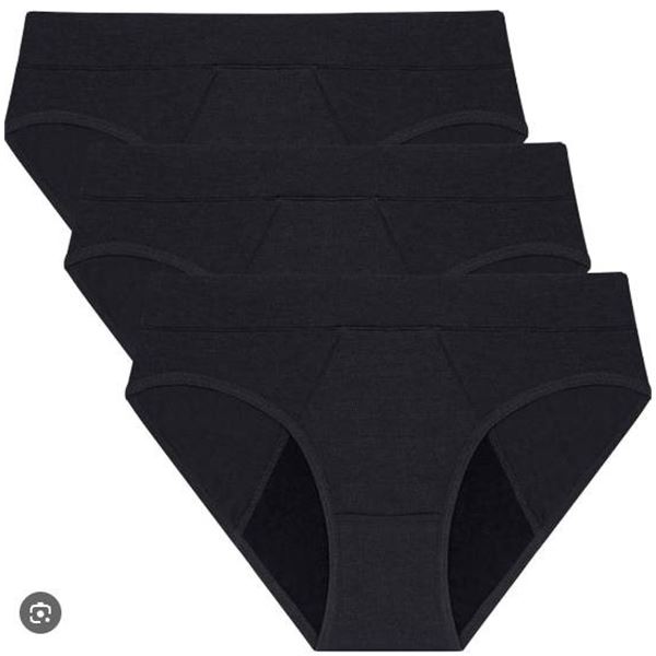 Neione Women’s Period Underwear 3-Pack, MP213-BK, 2XL Size