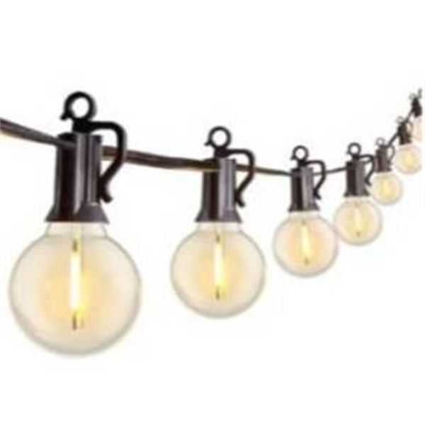 Outdoor String Lights 25 Feet G40 Globe LEDs with 13 Edison LED Bulbs and E12 Socket Base