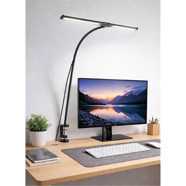 Adjustable Dual-Bar LED Desk Lamp with Flexible Neck, 122-Inch Height
