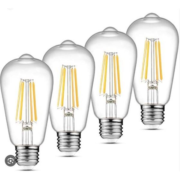 Ascher E26 Decorative Bulb Set, 6W LED, Non-Dimmable, CRI 80+