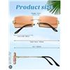 Image 1 : Rectangular Rimless Pink-Tinted Sunglasses With Soft Carrying Pouch