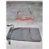 Image 2 : Rectangular Rimless Pink-Tinted Sunglasses With Soft Carrying Pouch