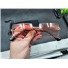 Image 3 : Rectangular Rimless Pink-Tinted Sunglasses With Soft Carrying Pouch