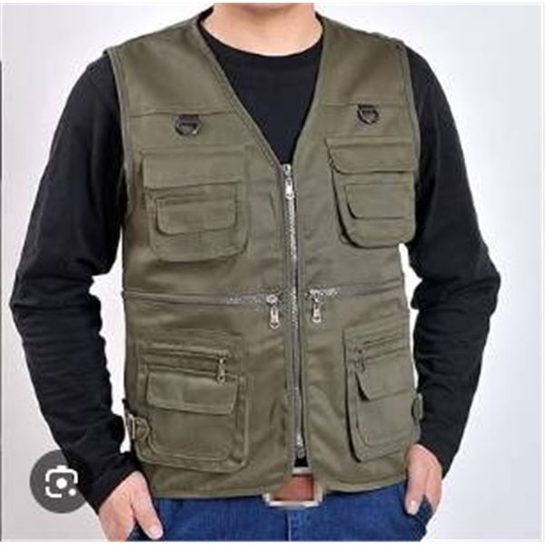 Lisuitepai Green Multi-Pocket Vest, Size S