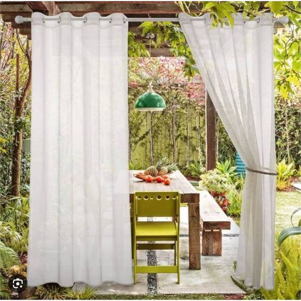 Miulee Sheer Curtain Panels, 54×108 in, White – lot of 2