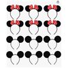 Image 1 : CAVLA 12-Pack Mouse Ear Headbands for Birthday Party – Black with Red Bow