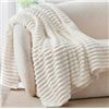 Image 1 : Bedelite 50x60in Throw Fleece Blanket With Stripe Design