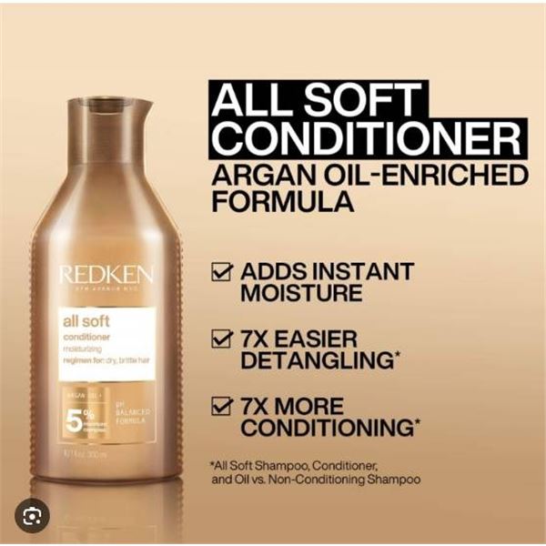 Redken All Soft Conditioner 300ML With Argan Oil