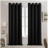Image 1 : Deconovo 1Black Curtain Panel, 52 x 84 Inches-2pack