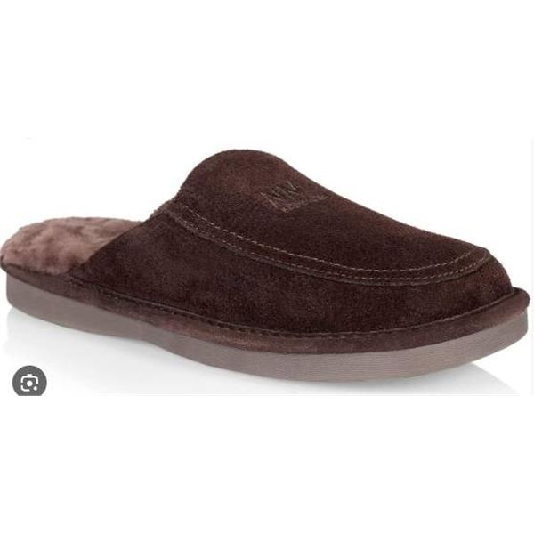 Nuknuuk Men’s Todd Brown Size 10 Slippers with Faux Fur Lining