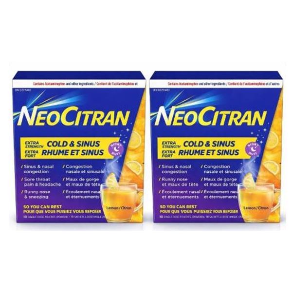 NeoCitran Cold and Sinus Extra Strength Lemon Flavor Sachets20SingleDosePackets