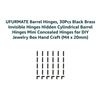 Image 3 : UFURMATE Barrel Hinges 30 Pieces Black Brass Cylindrical Hinges M4 x 20mm