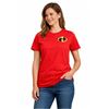 Image 1 : Red Disney Pixar T-Shirt Featuring The Incredibles Logo