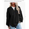 Image 1 : Shewin Half Zip Sweatshirt for Women With Oversized Fit and Waffle Knit Design