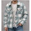 Image 1 : Sage Collective L/G Button-Up Plaid Jacket with Sherpa Lining