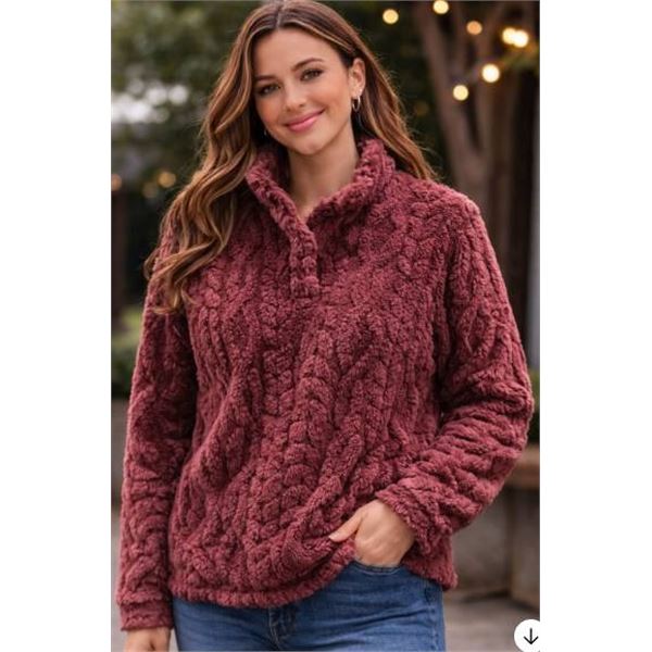 3p Heat S/P Faux Fur Jacket in Red